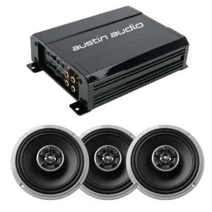 ATG4 Marine 4-Channel Amp + (2) Pairs 6.5in MOTO Weatherproof Speakers